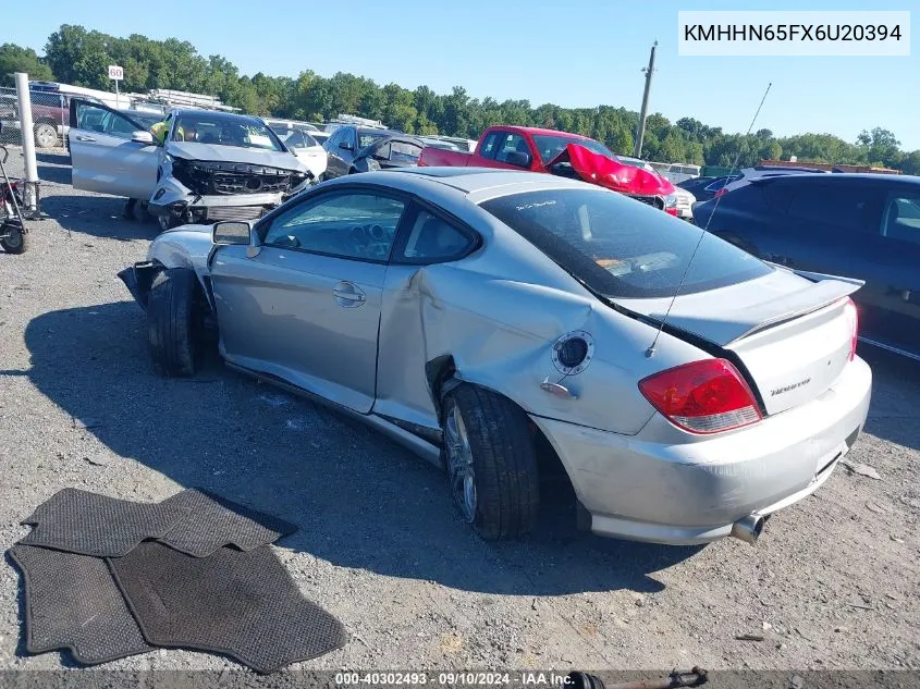 2006 Hyundai Tiburon Gt/Se/Gt Limited VIN: KMHHN65FX6U20394 Lot: 40302493