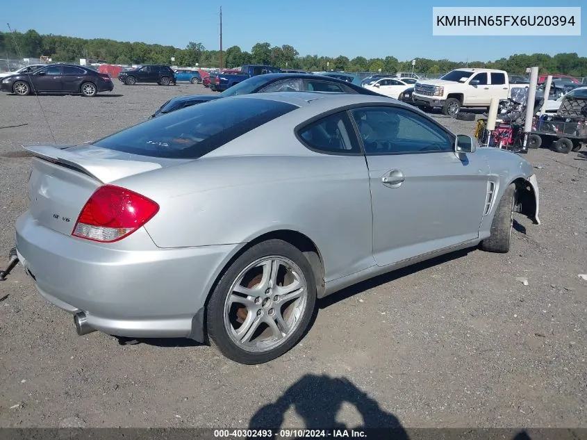 2006 Hyundai Tiburon Gt/Se/Gt Limited VIN: KMHHN65FX6U20394 Lot: 40302493