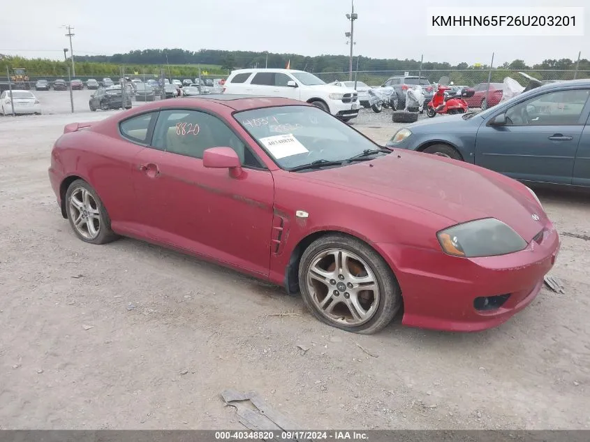 KMHHN65F26U203201 2006 Hyundai Tiburon Gt/Se/Gt Limited