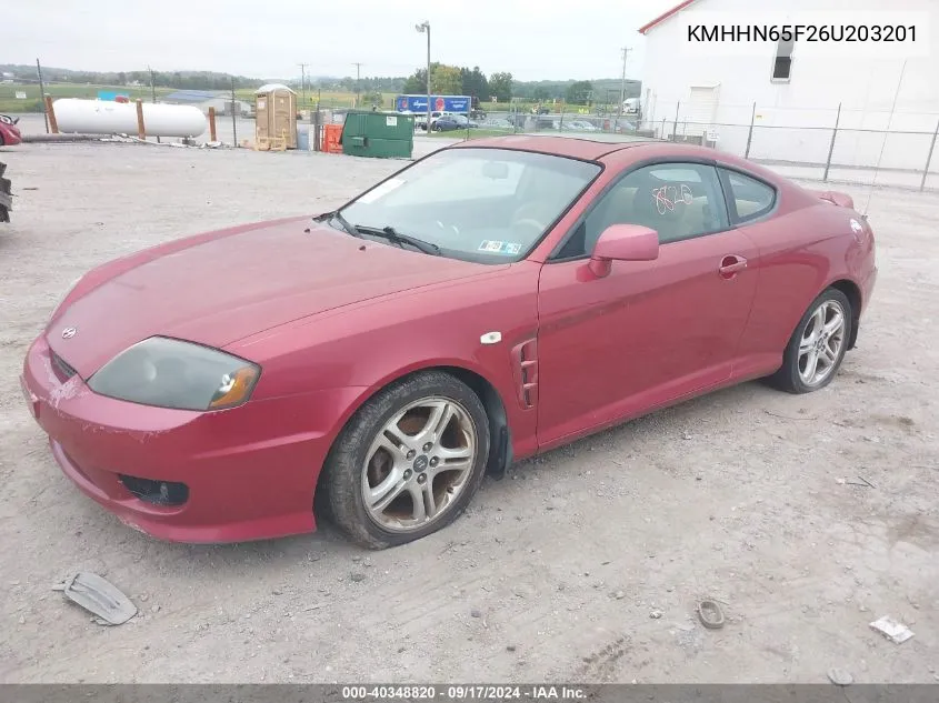 KMHHN65F26U203201 2006 Hyundai Tiburon Gt/Se/Gt Limited