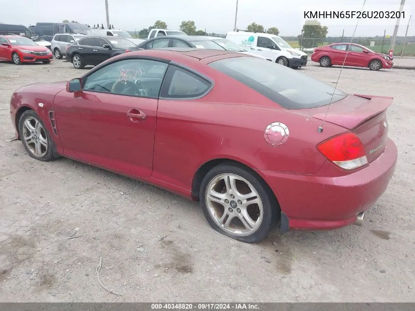 KMHHN65F26U203201 2006 Hyundai Tiburon Gt/Se/Gt Limited