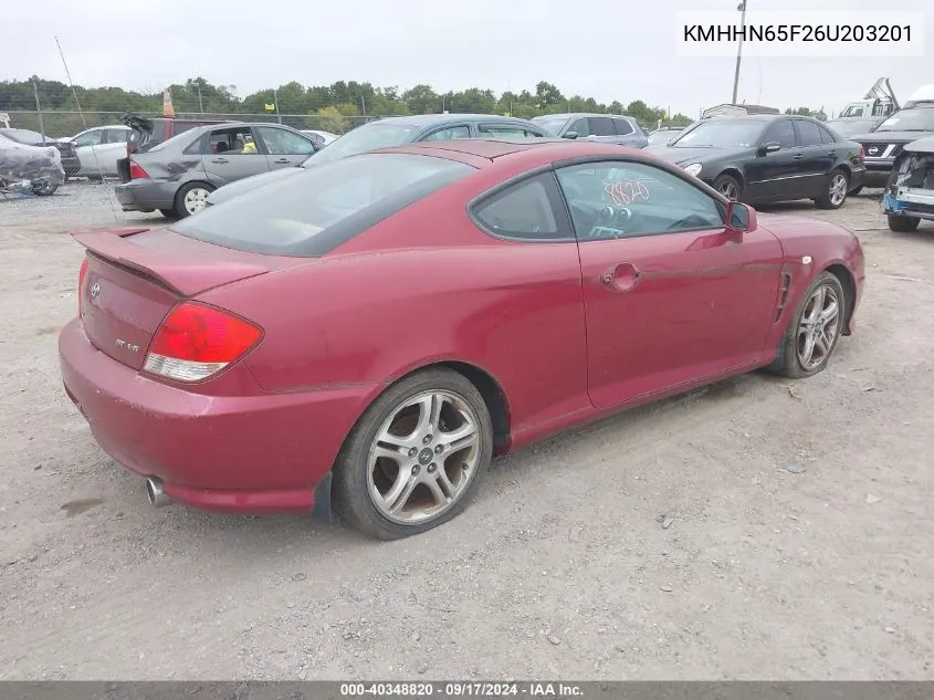 KMHHN65F26U203201 2006 Hyundai Tiburon Gt/Se/Gt Limited