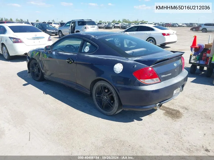 KMHHM65D16U212036 2006 Hyundai Tiburon Gs