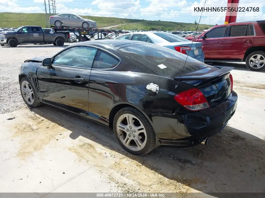 2006 Hyundai Tiburon Gt/Gt Limited/Se VIN: KMHHN65F56U224768 Lot: 40672721