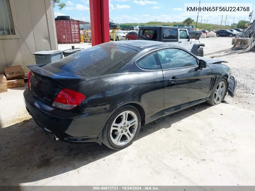 2006 Hyundai Tiburon Gt/Gt Limited/Se VIN: KMHHN65F56U224768 Lot: 40672721