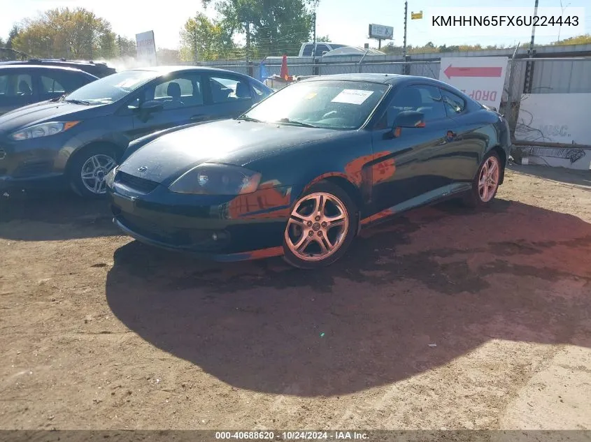 2006 Hyundai Tiburon Gt/Gt Limited/Se VIN: KMHHN65FX6U224443 Lot: 40688620