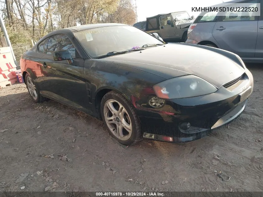 2006 Hyundai Tiburon Gs VIN: KMHHM65D16U222520 Lot: 40715978