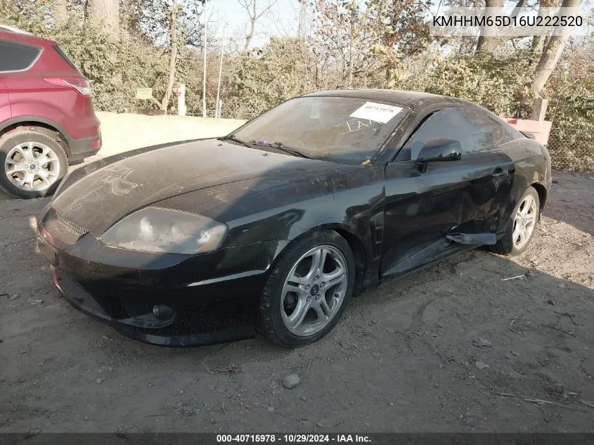 2006 Hyundai Tiburon Gs VIN: KMHHM65D16U222520 Lot: 40715978