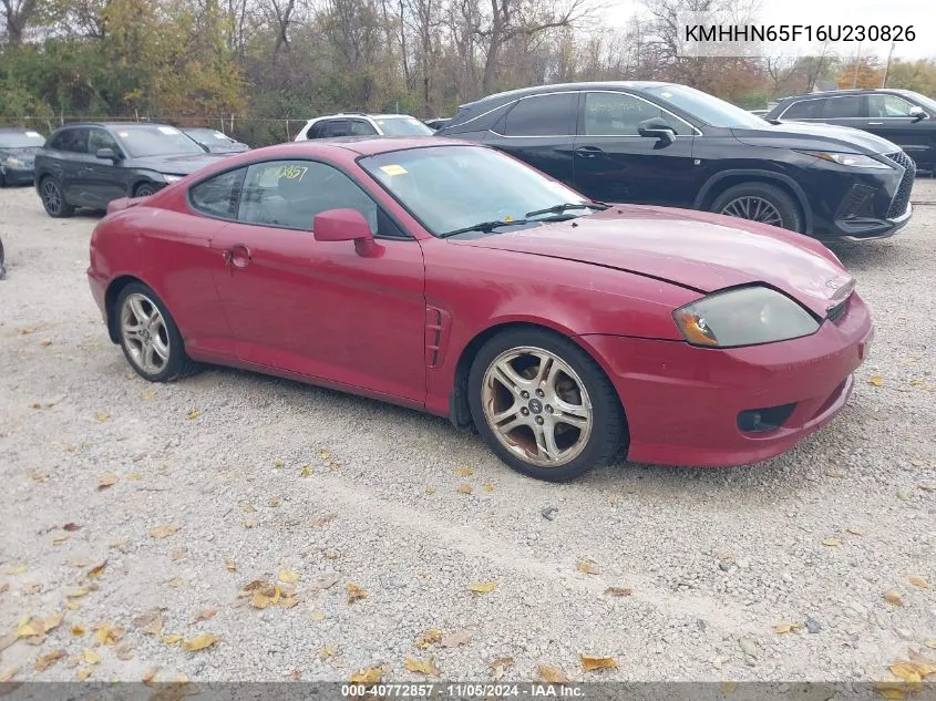 2006 Hyundai Tiburon Gt/Gt Limited/Se VIN: KMHHN65F16U230826 Lot: 40772857