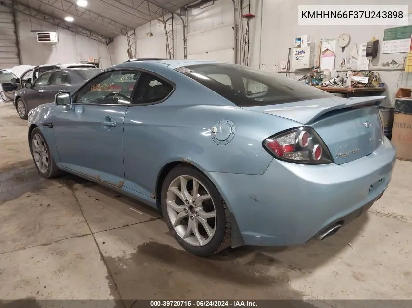 2007 Hyundai Tiburon Gt/Gt Limited/Se VIN: KMHHN66F37U243898 Lot: 39720715