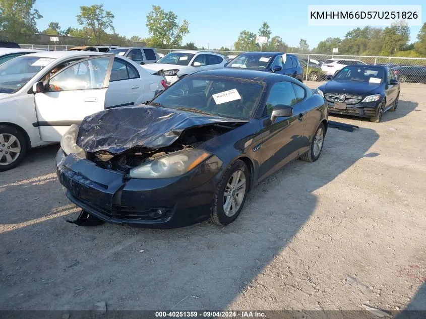 KMHHM66D57U251826 2007 Hyundai Tiburon Gs