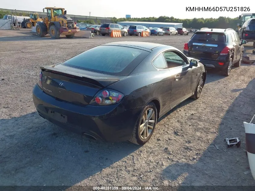 2007 Hyundai Tiburon Gs VIN: KMHHM66D57U251826 Lot: 40251359