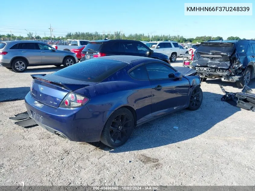 2007 Hyundai Tiburon Gt/Gt Limited/Se VIN: KMHHN66F37U248339 Lot: 40496940