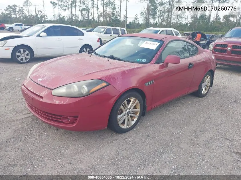 2007 Hyundai Tiburon Gs VIN: KMHHM66D07U250776 Lot: 40654035