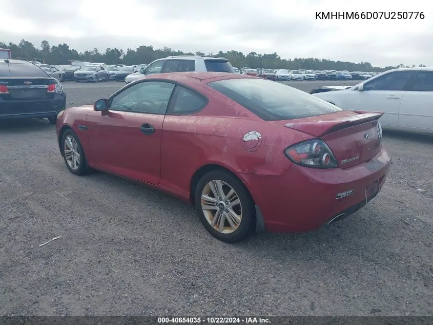 2007 Hyundai Tiburon Gs VIN: KMHHM66D07U250776 Lot: 40654035