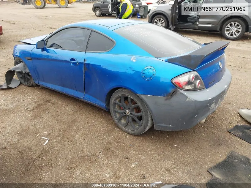 2007 Hyundai Tiburon Gt/Gt Limited/Se VIN: KMHHN66F77U251969 Lot: 40769918