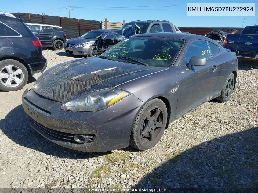 2008 Hyundai Tiburon VIN: KMHHM65D78U272924 Lot: 12107182