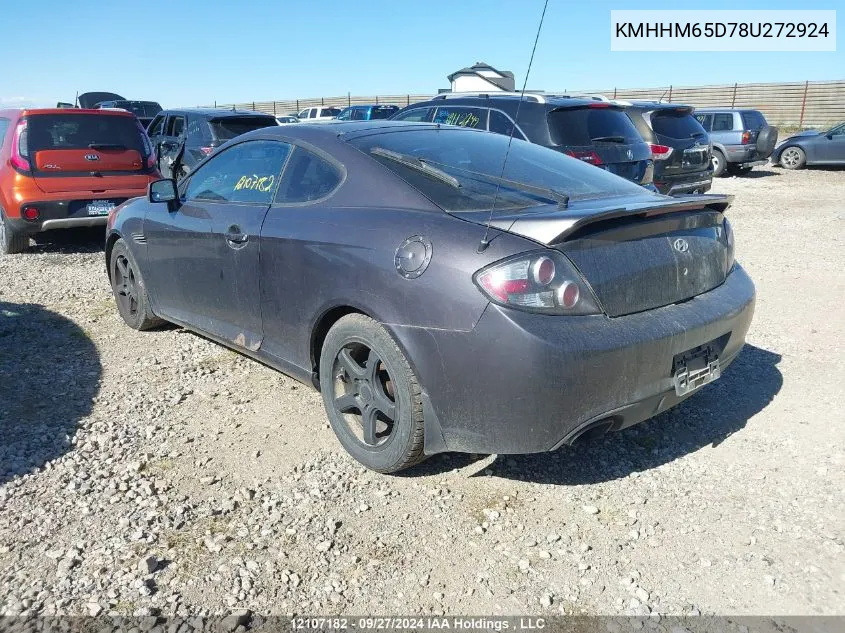 2008 Hyundai Tiburon VIN: KMHHM65D78U272924 Lot: 12107182