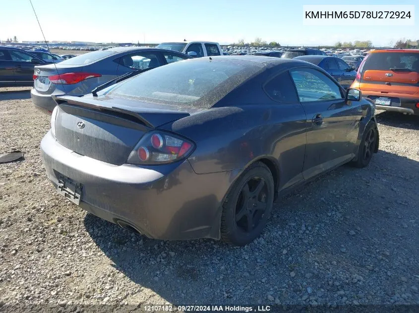 2008 Hyundai Tiburon VIN: KMHHM65D78U272924 Lot: 12107182