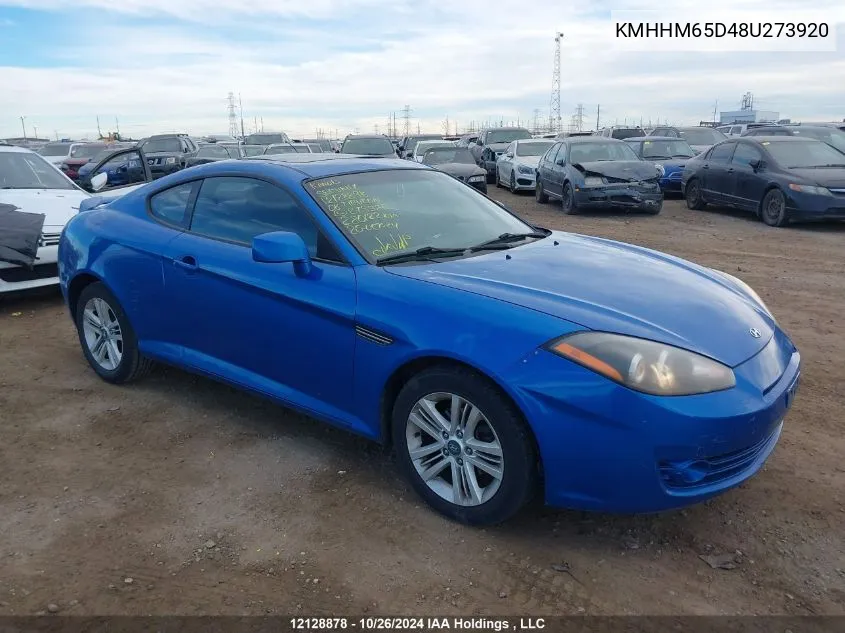 2008 Hyundai Tiburon VIN: KMHHM65D48U273920 Lot: 12128878