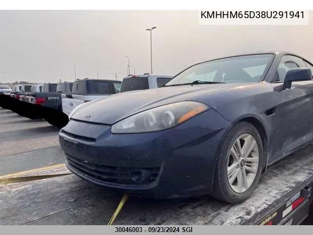 2008 Hyundai Tiburon Gs VIN: KMHHM65D38U291941 Lot: 30046003