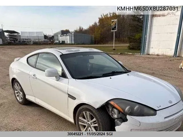 2008 Hyundai Tiburon Gs VIN: KMHHM65DX8U287031 Lot: 30049221