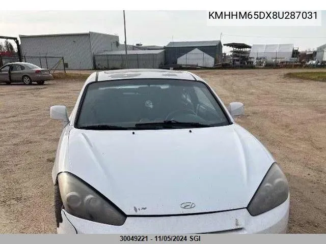 2008 Hyundai Tiburon Gs VIN: KMHHM65DX8U287031 Lot: 30049221