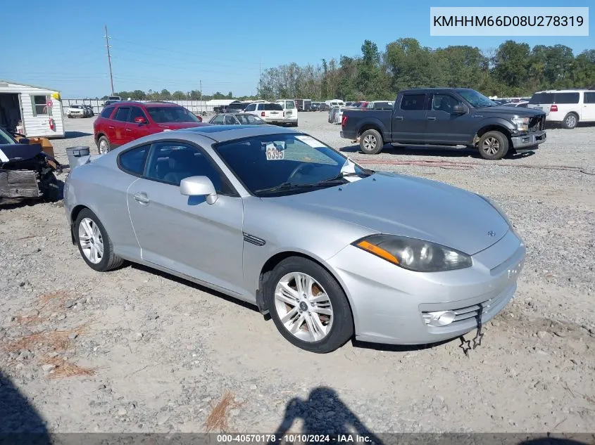 2008 Hyundai Tiburon Gs VIN: KMHHM66D08U278319 Lot: 40570178