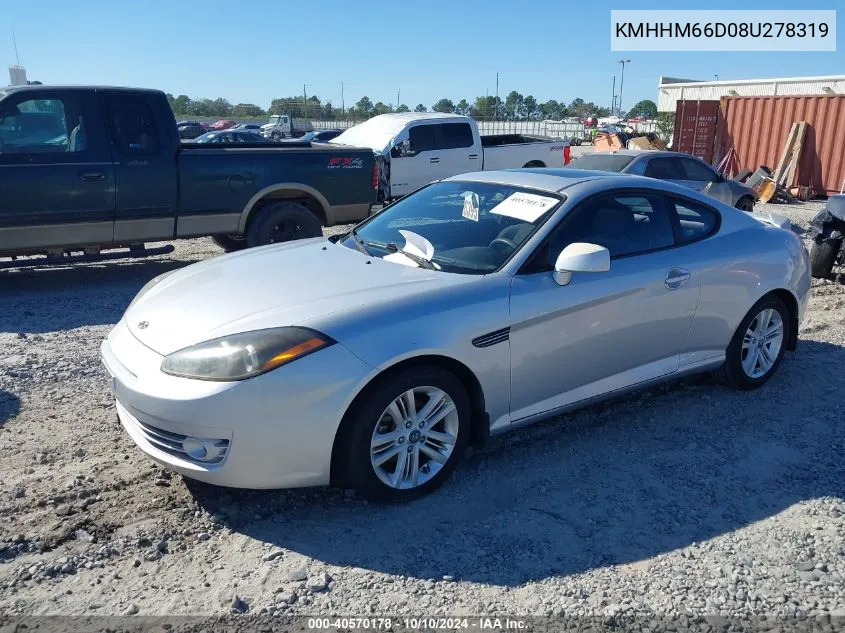 2008 Hyundai Tiburon Gs VIN: KMHHM66D08U278319 Lot: 40570178