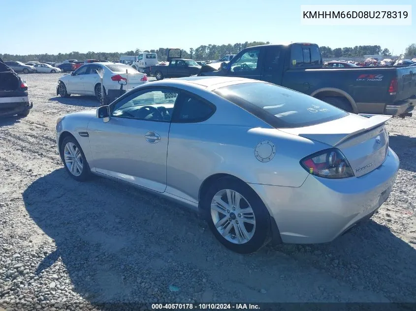 KMHHM66D08U278319 2008 Hyundai Tiburon Gs