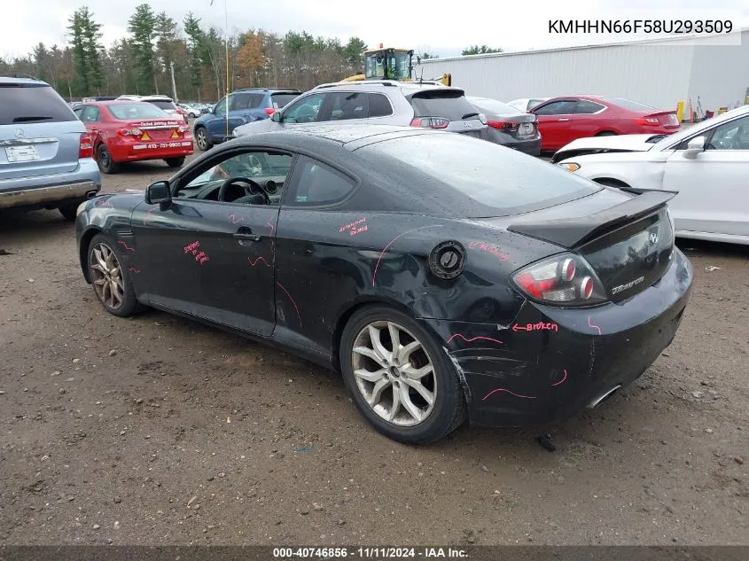 2008 Hyundai Tiburon Gt/Gt Limited/Se VIN: KMHHN66F58U293509 Lot: 40746856