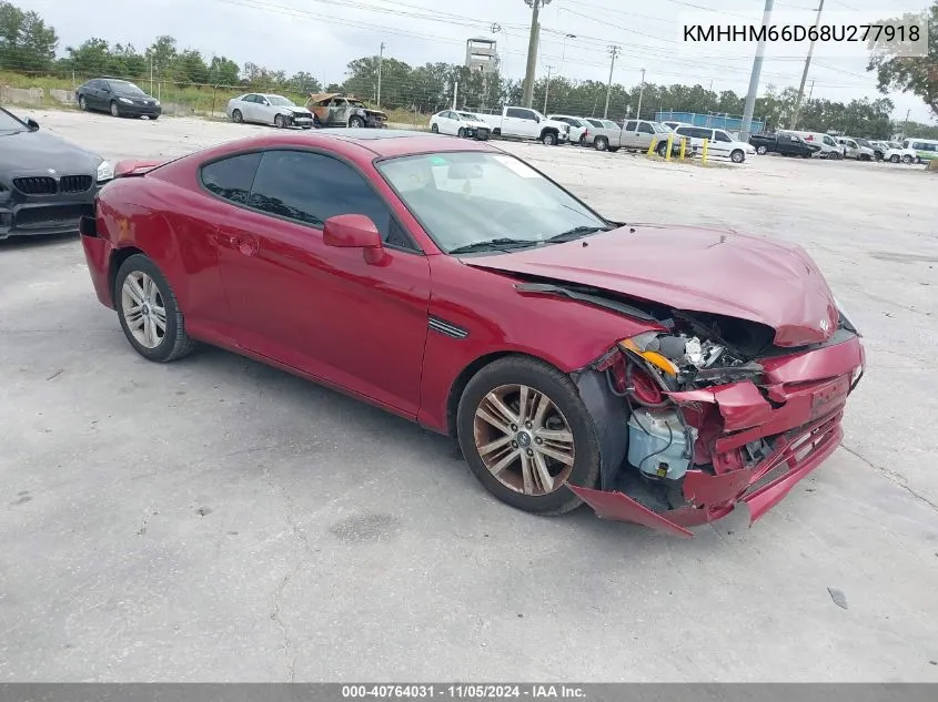 2008 Hyundai Tiburon Gs VIN: KMHHM66D68U277918 Lot: 40764031