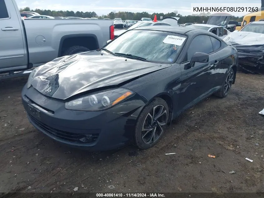 2008 Hyundai Tiburon Gt/Gt Limited/Se VIN: KMHHN66F08U291263 Lot: 40861410