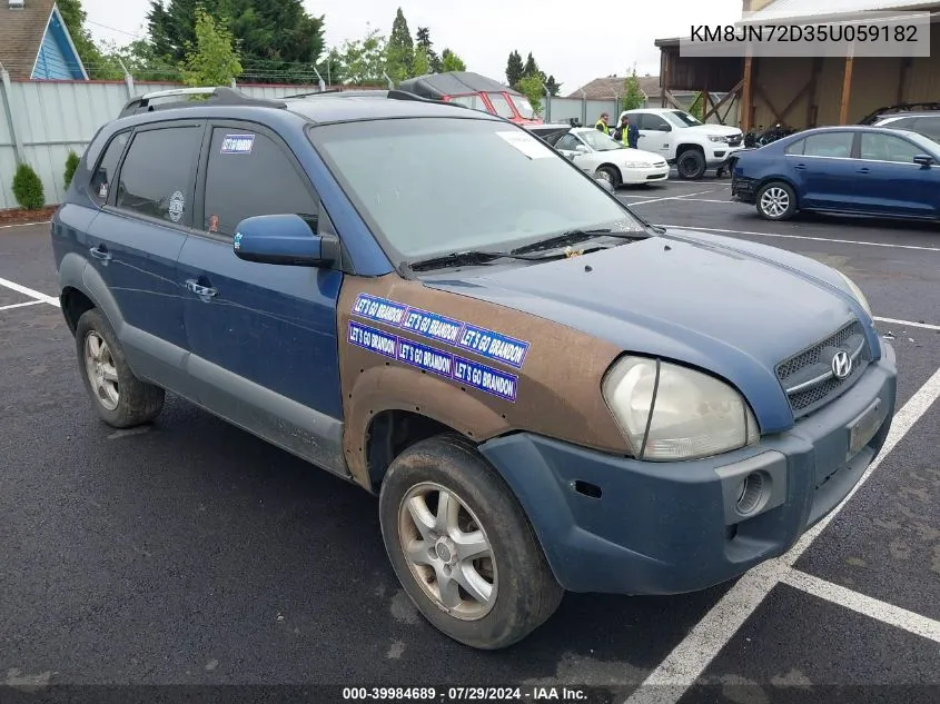 2005 Hyundai Tucson Gls/Lx VIN: KM8JN72D35U059182 Lot: 39984689