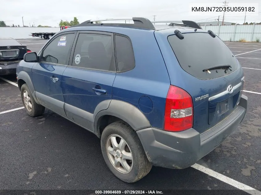 2005 Hyundai Tucson Gls/Lx VIN: KM8JN72D35U059182 Lot: 39984689