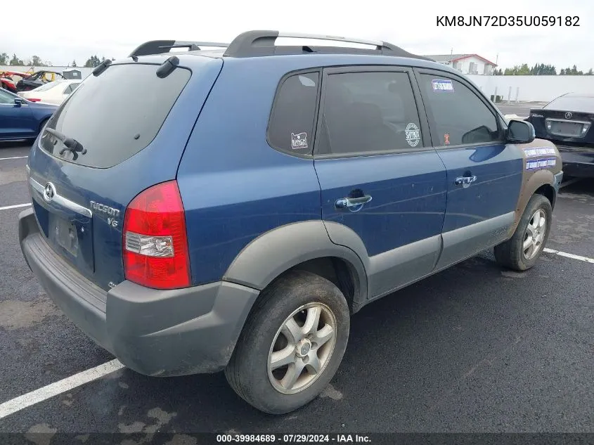 2005 Hyundai Tucson Gls/Lx VIN: KM8JN72D35U059182 Lot: 39984689