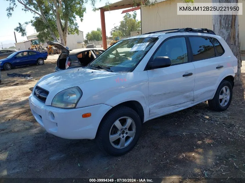 KM8JM12B25U221950 2005 Hyundai Tucson Gl