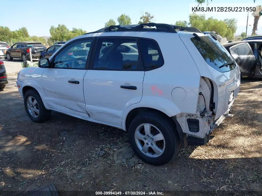 KM8JM12B25U221950 2005 Hyundai Tucson Gl