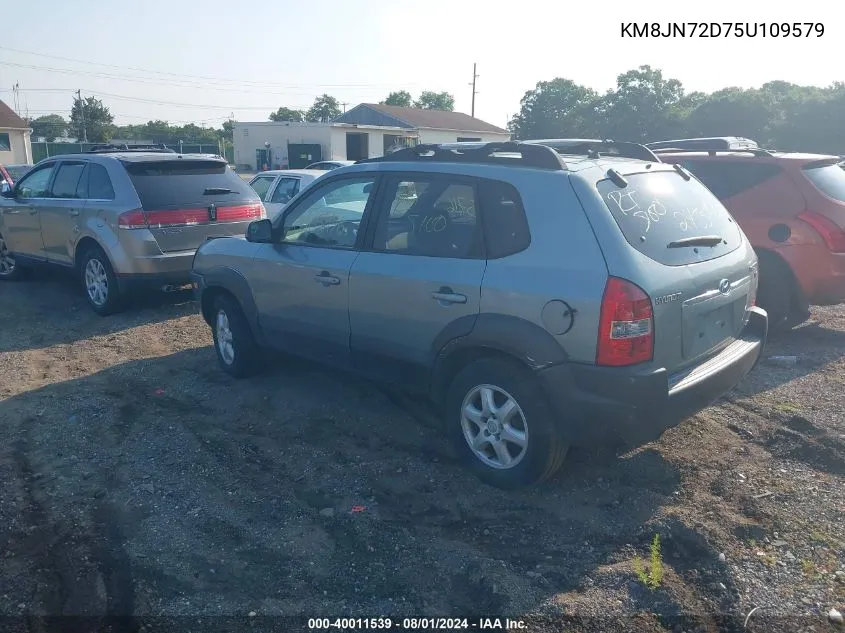 2005 Hyundai Tucson Gls/Lx VIN: KM8JN72D75U109579 Lot: 40011539