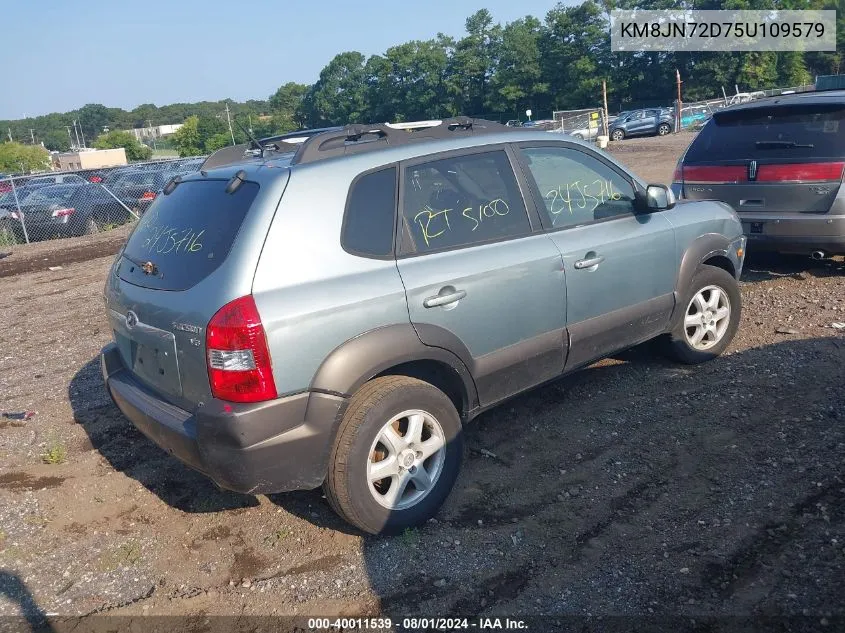 2005 Hyundai Tucson Gls/Lx VIN: KM8JN72D75U109579 Lot: 40011539