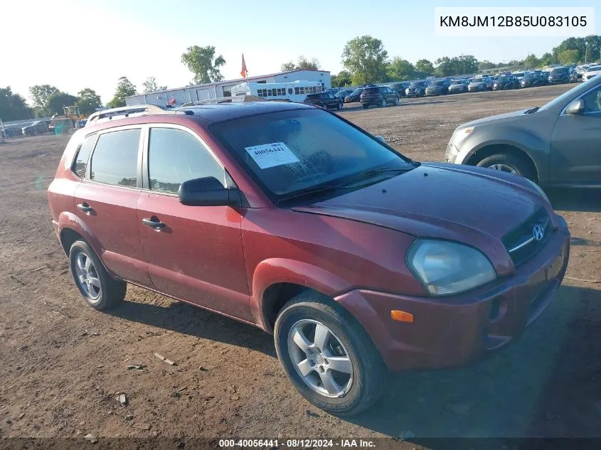 2005 Hyundai Tucson Gl VIN: KM8JM12B85U083105 Lot: 40056441