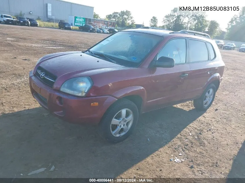 2005 Hyundai Tucson Gl VIN: KM8JM12B85U083105 Lot: 40056441