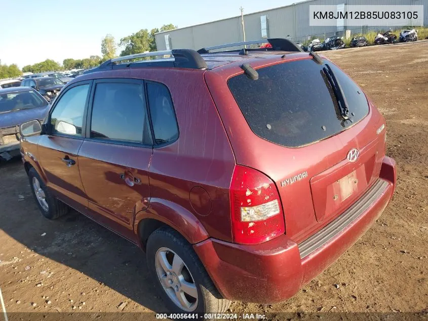 2005 Hyundai Tucson Gl VIN: KM8JM12B85U083105 Lot: 40056441