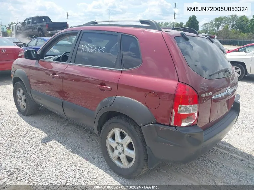 2005 Hyundai Tucson Gls/Lx VIN: KM8JN72D05U053324 Lot: 40106862