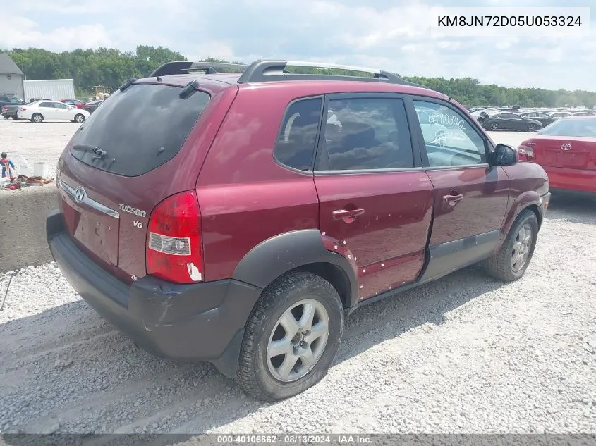 2005 Hyundai Tucson Gls/Lx VIN: KM8JN72D05U053324 Lot: 40106862