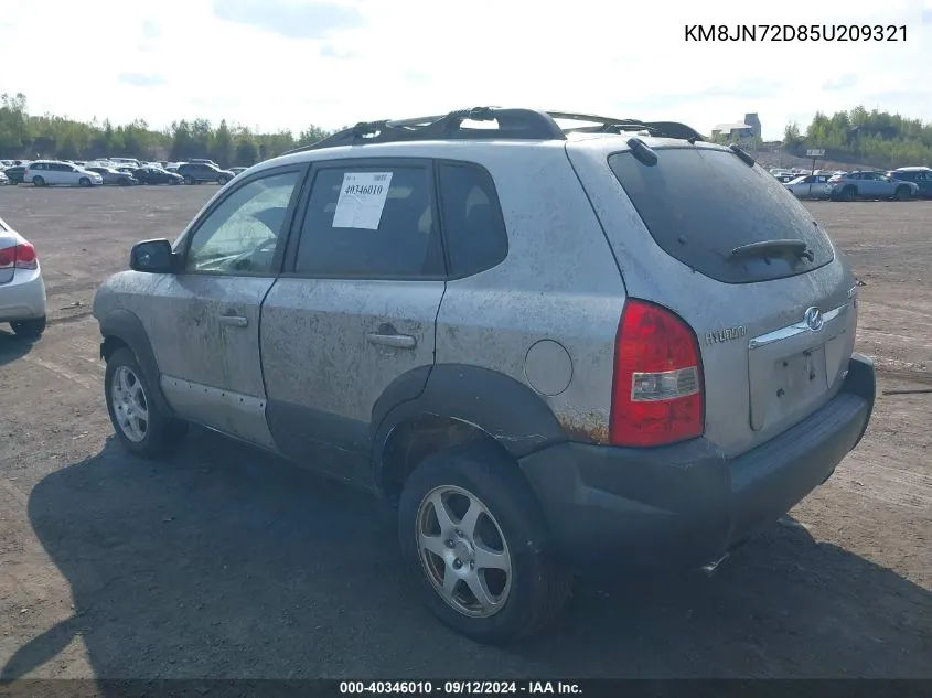 KM8JN72D85U209321 2005 Hyundai Tucson Gls/Lx