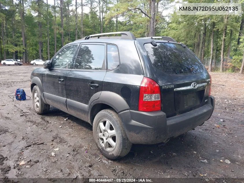 2005 Hyundai Tucson Gls/Lx VIN: KM8JN72D95U062135 Lot: 40446457