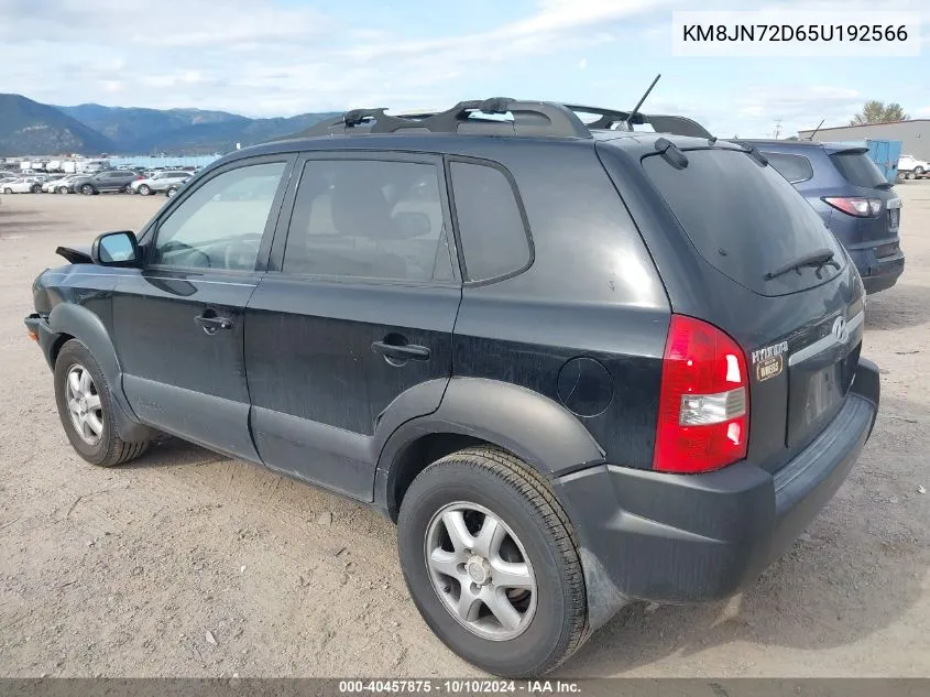 2005 Hyundai Tucson Gls/Lx VIN: KM8JN72D65U192566 Lot: 40457875