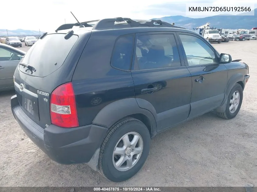 2005 Hyundai Tucson Gls/Lx VIN: KM8JN72D65U192566 Lot: 40457875