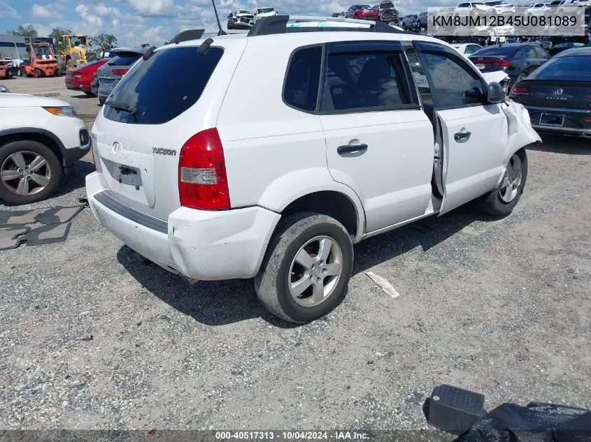 2005 Hyundai Tucson Gl VIN: KM8JM12B45U081089 Lot: 40517313